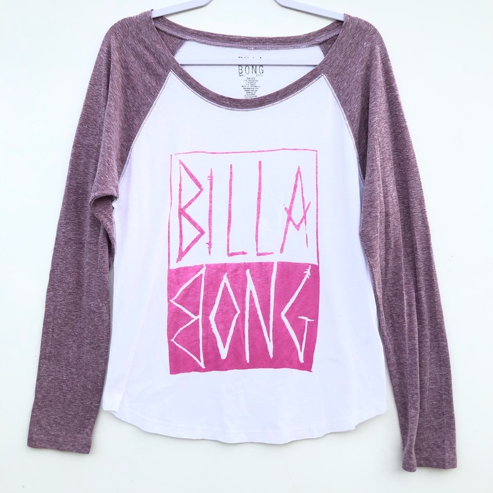 Billabong Raglan Baseball Tee Size Large